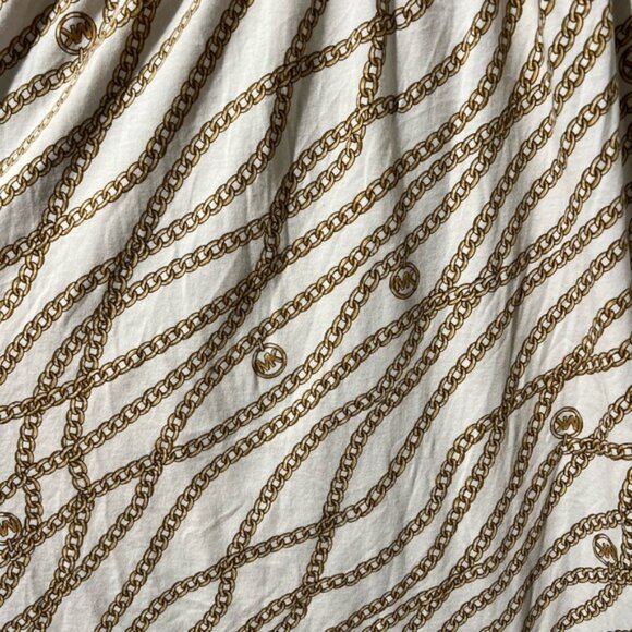 MICHAEL KORS 2X BONEGOLD CHAIN PEASANT STYLE BLOUSE COTTON MODAL - Picture 4 of 7